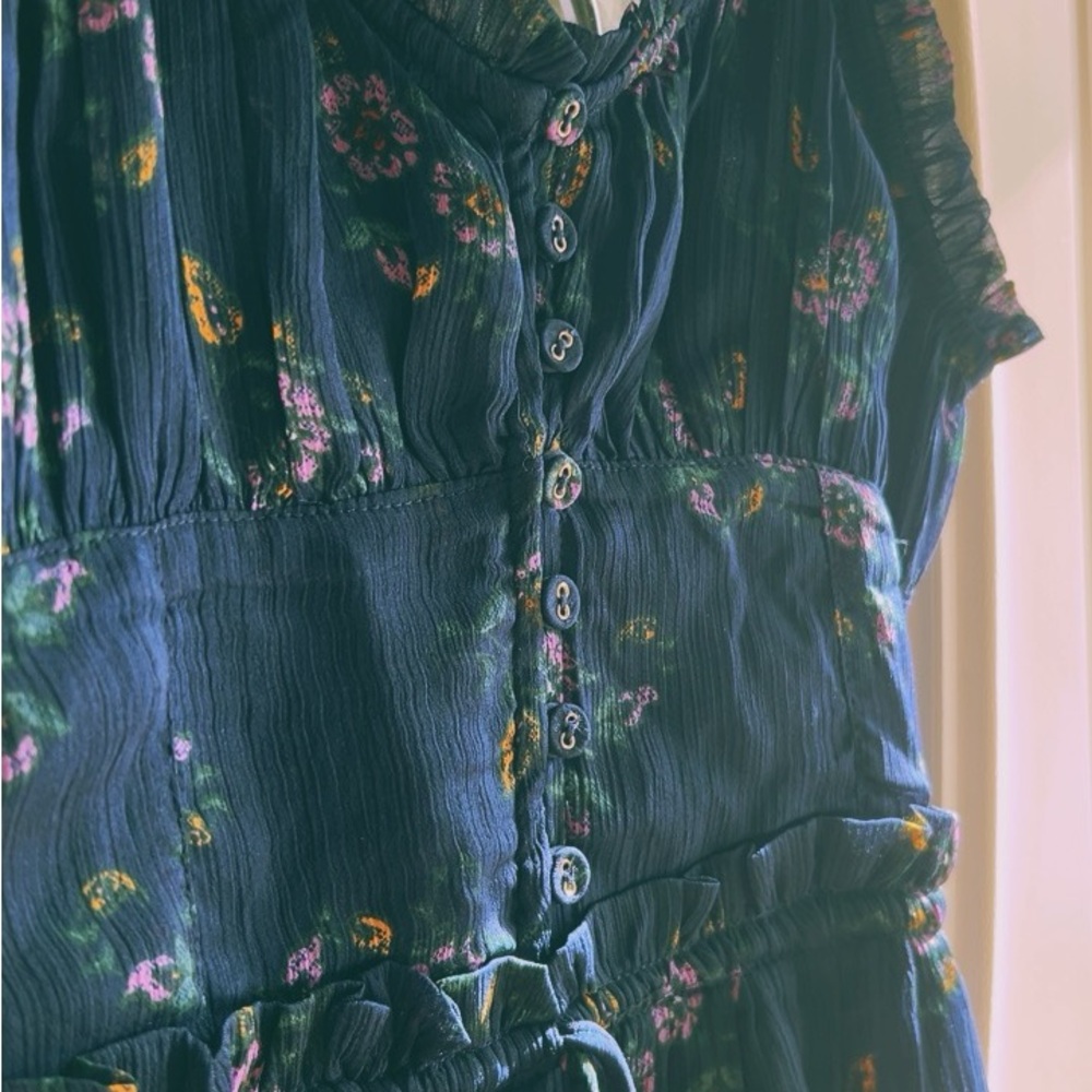 Patrons of Peace Navy Dress with Floral Patterns - Picture 4 of 9